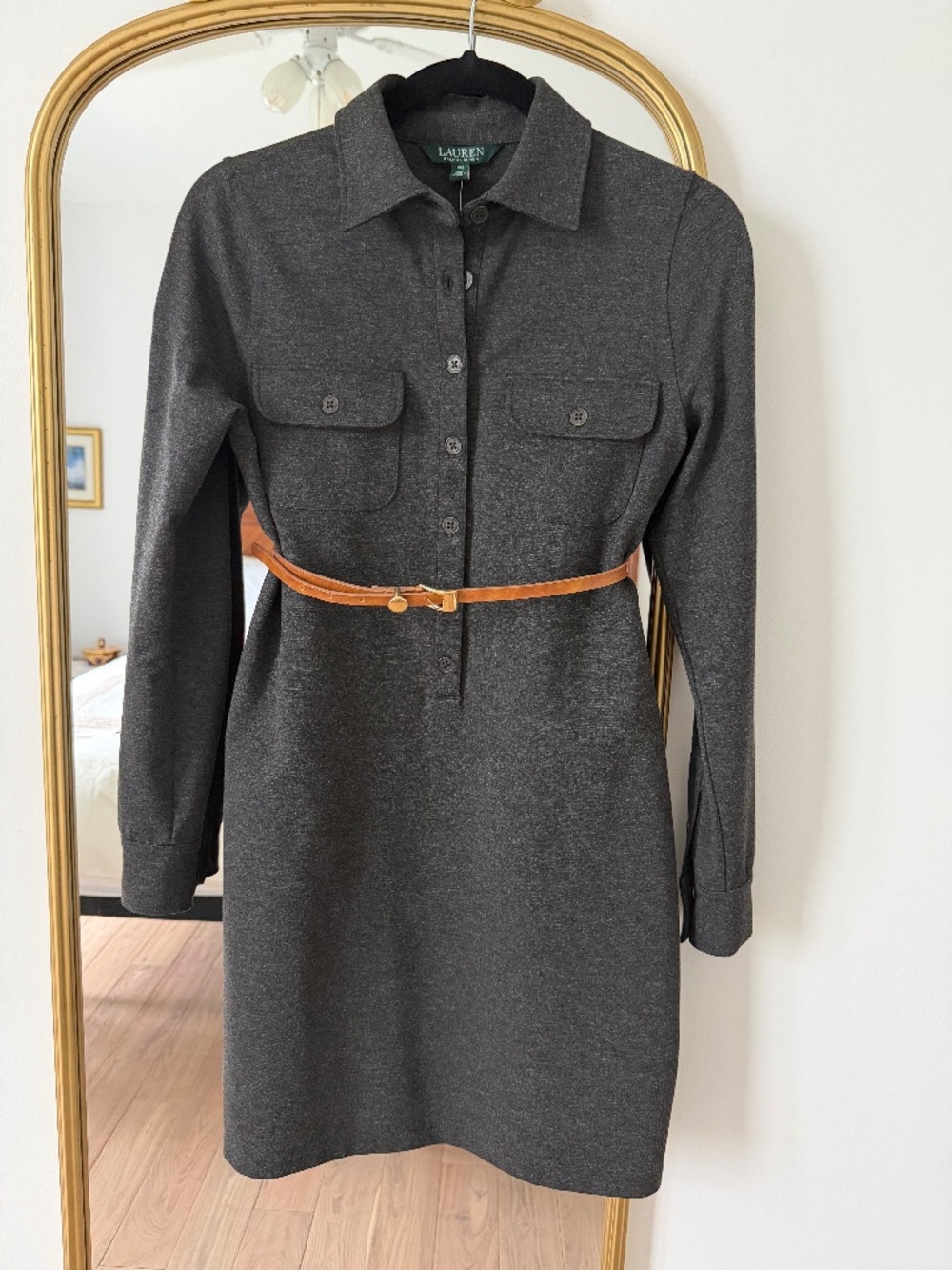 Lauren Ralph Lauren Dark Gray Utility Shirt Dress ✨